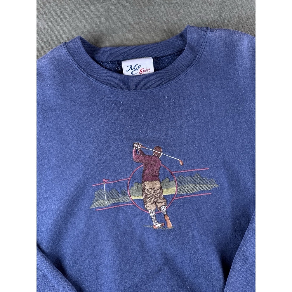 Vintage Golf Sweatshirt Embroidered Golfer Crewneck Pullover XL 90s